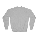 Youth Crewneck Sweatshirt — Vintage Halloween Pumpkin "GOD MONEY POWER"