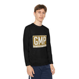 GMP "God Money Power" Youth Long Sleeve Tee — Gold Logo Athletic Shirt