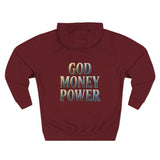 God Money Power Hoodie — Motivational Faith & Wealth Graphic Hoodie