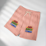 God Money Power Fleece Sweat Shorts — Lightweight Garment-Dyed Lounge Shorts