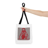 God Money Power Tote Bag - Red Graphic Religious Icon Design