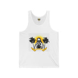 Jesus Palm Tree Tank Top — Retro Beach Religious Graphic Tank