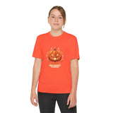 Youth Halloween Pumpkin Competitor Tee —“God Money Power” Jack-O'-Lantern Gaming Shirt