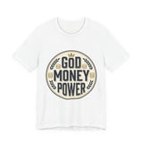God Money Power Shirt – Vintage Emblem Faith & Wealth Tee