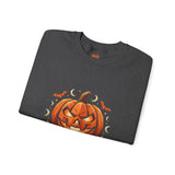 Halloween Pumpkin Crewneck Sweatshirt- “God Money Power” — Jack-O'-Lantern Graphic