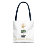 God • Money • Power Tote Bag — Faith-Inspired Money Crown Design
