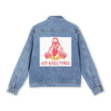 Denim Jacket — 'God Monell Power' Back Patch Graphic Jacket