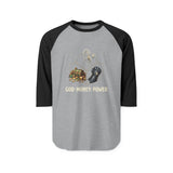 Raglan Shirt - 'God • Money • Power' Vintage Graphic Baseball Tee