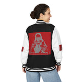 Letterman Jacket — 'God Money Power' Graphic Varsity Jacket
