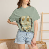 God Money Power T-Shirt — Bold Gold Laurel Graphic Tee