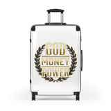 Hard-shell Carry-On Suitcase — "God Money Power" Laurel Design