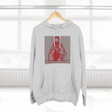 God Money Power Hoodie — Red Religious Icon Graphic Fleece Pullover