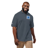 Embroidered Blue Floral Crest Polo Shirt
