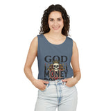 God Money Power- Skull Tank Top — Edgy Graphic Streetwear