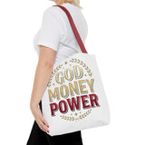 God Money Power- Tote Bag – Inspirational Faith & Prosperity Canvas Tote
