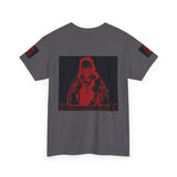 Graphic Tee - Red Mystic Hooded Figure Streetwear