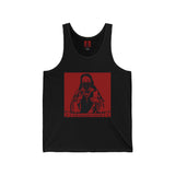 Religious Icon Masked Madonna Tank Top — Red Gothic Sacred Heart Graphic