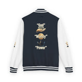 Letterman Jacket — 'War Money Power' Crown Graphic Varsity Jacket