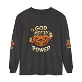 God Money Power- Halloween Pumpkin Long Sleeve Tee