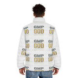 GMP GOD Logo Puffer Jacket — Men's Graphic Winter Coat