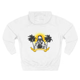 Tropical Saint Hoodie — Palm Trees & Sunrise Graphic Pullover