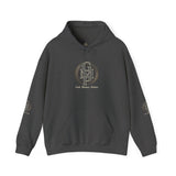 Monogram Circle Logo Hoodie — Minimal White Streetwear Sweatshirt