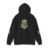 God Power Hoodie — Vintage Stack of Cash Faith Graphic Hooded Sweatshirt