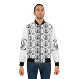 Graphic Bomber Jacket — Retro Monochrome Pattern