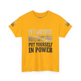 Inspirational Faith Tee — "Put God First, Hustle for the Money, Put Yourself in Power"