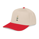 Mid Profile Baseball Cap — Minimalist Crown, Book & Sun Embroidery Cap
