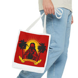 Sunrise Rasta Tote Bag – "God Money Power" Graphic Beach Shopper