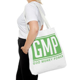 GMP 'God Money Power' Tote Bag - Bold Green Logo Canvas Tote