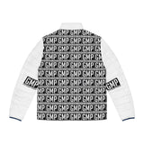 GMP Logo Puffer Jacket — Black & White All-Over Printed Men’s Jacket