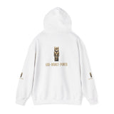 God • Money • Power Hoodie — Gold Block Logo Pullover