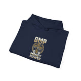 Money Power Hoodie — Gold Coin Stack Graphic Hooded Sweatshirt