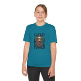 Youth Graphic Tee — "God Money Power" Skull Design
