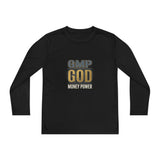 Youth Long Sleeve Tee — GMP GOD Money Power Graphic
