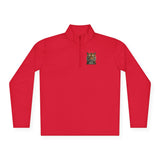Tiger Graphic Quarter-Zip Pullover — 'God • Money • Power' Chest & Back Print