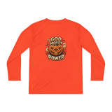 Youth Long Sleeve Tee — 'God Money Power' Halloween Pumpkin Graphic