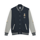 Letterman Jacket — 'War Money Power' Crown Graphic Varsity Jacket
