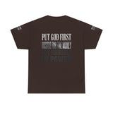Inspirational Faith Tee — "Put God First, Hustle for the Money, Put Yourself in Power"