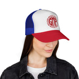 GMP Trucker Hat — God Money Power Retro Logo Mesh Cap