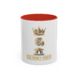 Accent Coffee Mug — "God Money Power" Crown & Wealth Icon Ceramic Mug (11/15oz)