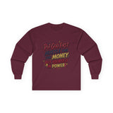 Inspirational Long Sleeve Tee — “Put God First, Hustle for the Money, Put Yourself in Power”