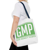 GMP 'God Money Power' Tote Bag - Bold Green Logo Canvas Tote