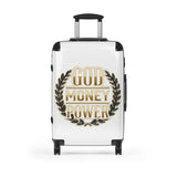 Hard-shell Carry-On Suitcase — "God Money Power" Laurel Design