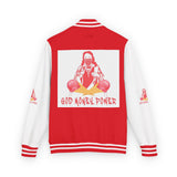 Letterman Jacket — "God Money Power" Graphic Varsity Jacket