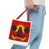 Sunrise Rasta Tote Bag – "God Money Power" Graphic Beach Shopper