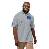 Embroidered Blue Sequin Patch Polo Shirt