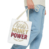 God Money Power- Tote Bag – Inspirational Faith & Prosperity Canvas Tote